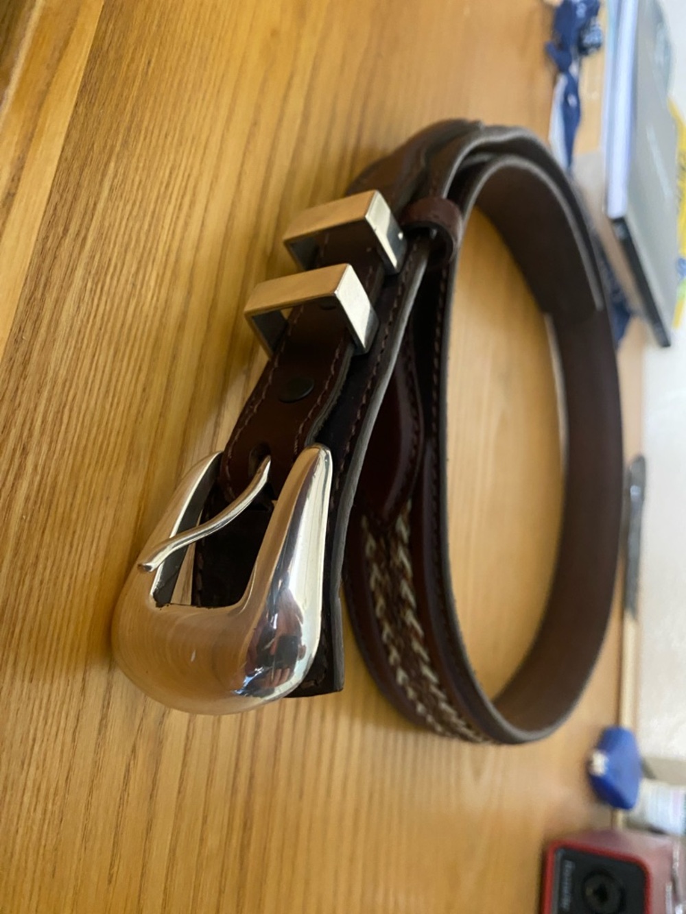 Tony Lama Sz 36 Western Leather Belt Braided.